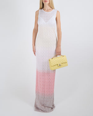 Missoni White, Pink and Purple Ombre Maxi Dress Size IT 38 (UK 6)