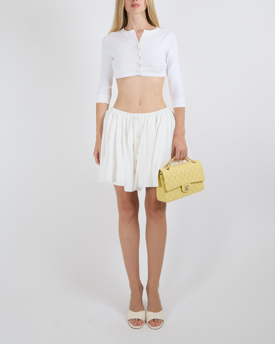 Alaïa White Mid-Sleeved Cropped Cardigan with Buttons Size FR 38 (UK 10)