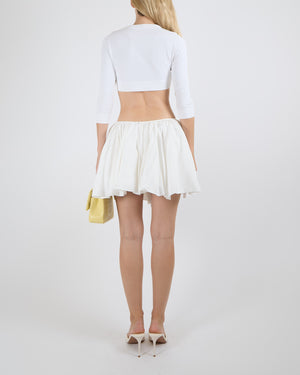Alaïa White Mid-Sleeved Cropped Cardigan with Buttons Size FR 38 (UK 10)