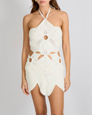 Cult Gaia Floreana Knit Mini Dress in Off White Size XS (UK 6) RRP 67   Sellier