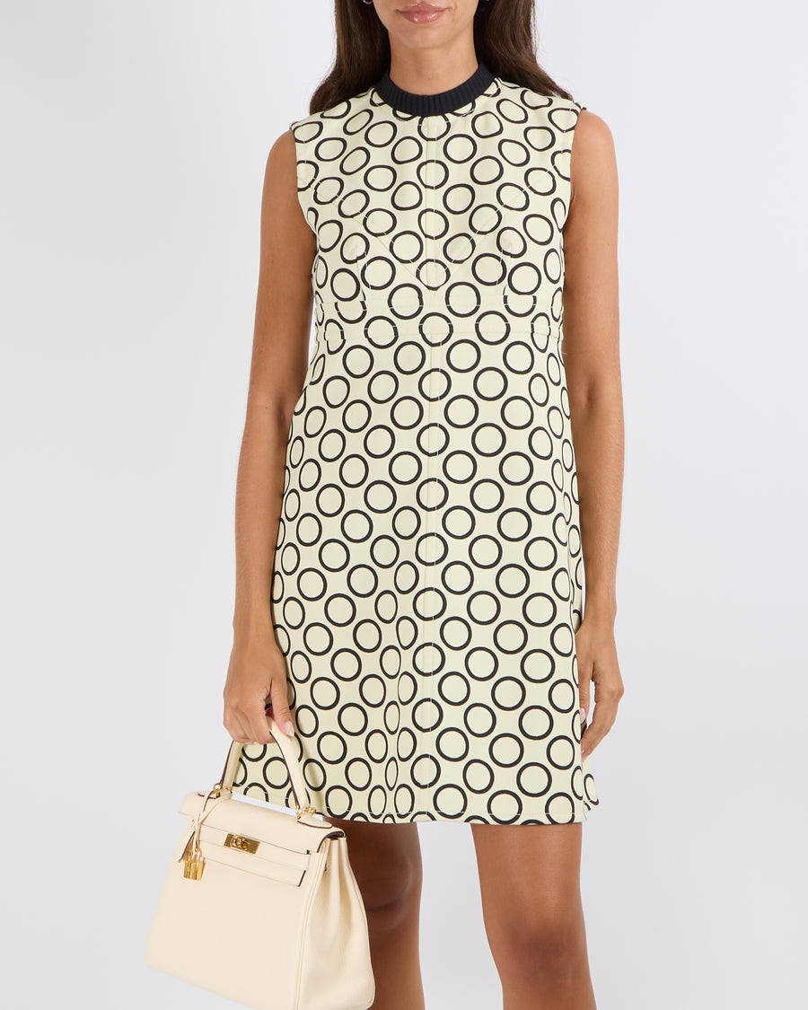 Louis Vuitton Cream & Black Geometric Pattern Dress FR 38 (UK 10)