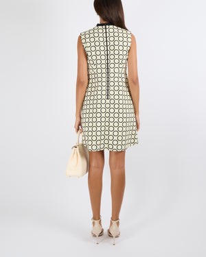 Louis Vuitton Cream & Black Geometric Pattern Dress FR 38 (UK 10)