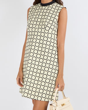 Louis Vuitton Cream & Black Geometric Pattern Dress FR 38 (UK 10)