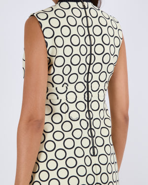 Louis Vuitton Cream & Black Geometric Pattern Dress FR 38 (UK 10)