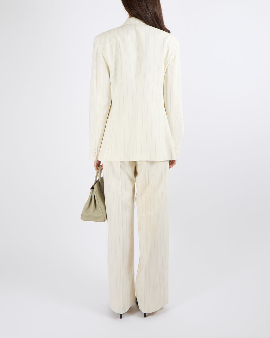 Ralph Lauren Purple Label White Striped Blazer Jacket and Trousers Set Size US 4/10 (UK 8/14) RRP £900