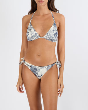 Christian Dior Blue and White Toile De Jouy Sauvage Printed Two-Piece Bikini Set Size S (UK 8)