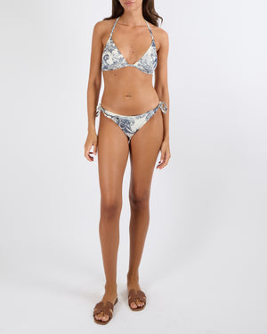 Christian Dior Blue and White Toile De Jouy Sauvage Printed Two-Piece Bikini Set Size S (UK 8)