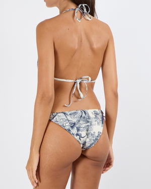 Christian Dior Blue and White Toile De Jouy Sauvage Printed Two-Piece Bikini Set Size S (UK 8)