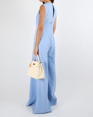 Emilia Wickstead Celeste Blue Sleeveless Whitney Jumpsuit Size UK 12 RRP £1,840