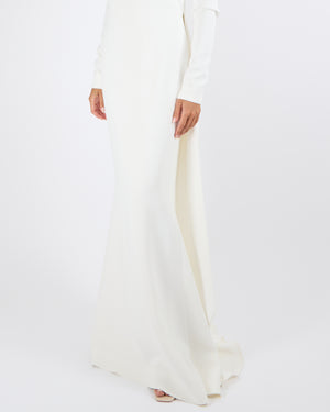 Elie Saab White Draped Cady Gown Dress with Backless Detail Size FR 40 (UK 12) RRP £2,950