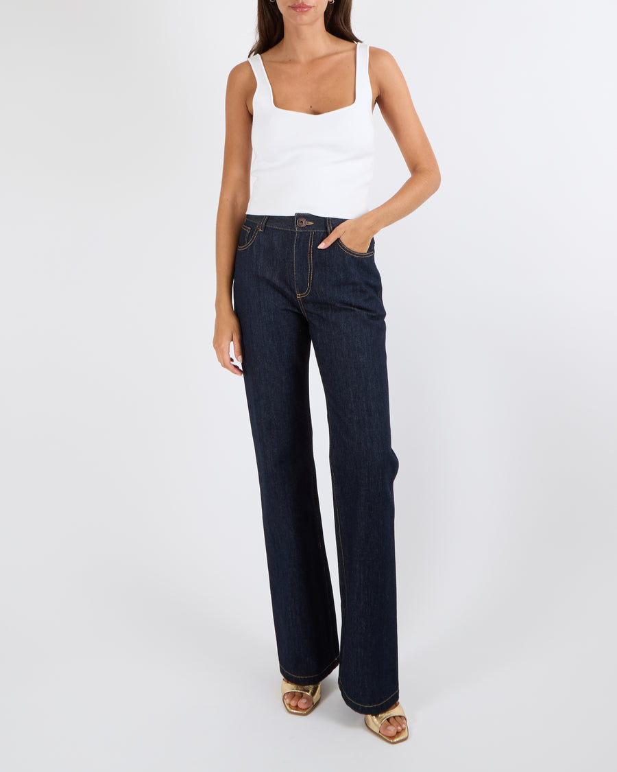 Alexander Mcqueen Indigo Blue Denim Straight-Leg Jeans with Back Logo Detail Size FR 38 (UK 10) RRP £700