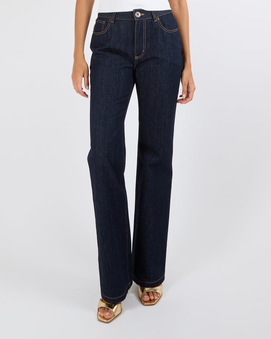 Alexander Mcqueen Indigo Blue Denim Straight-Leg Jeans with Back Logo Detail Size FR 38 (UK 10) RRP £700