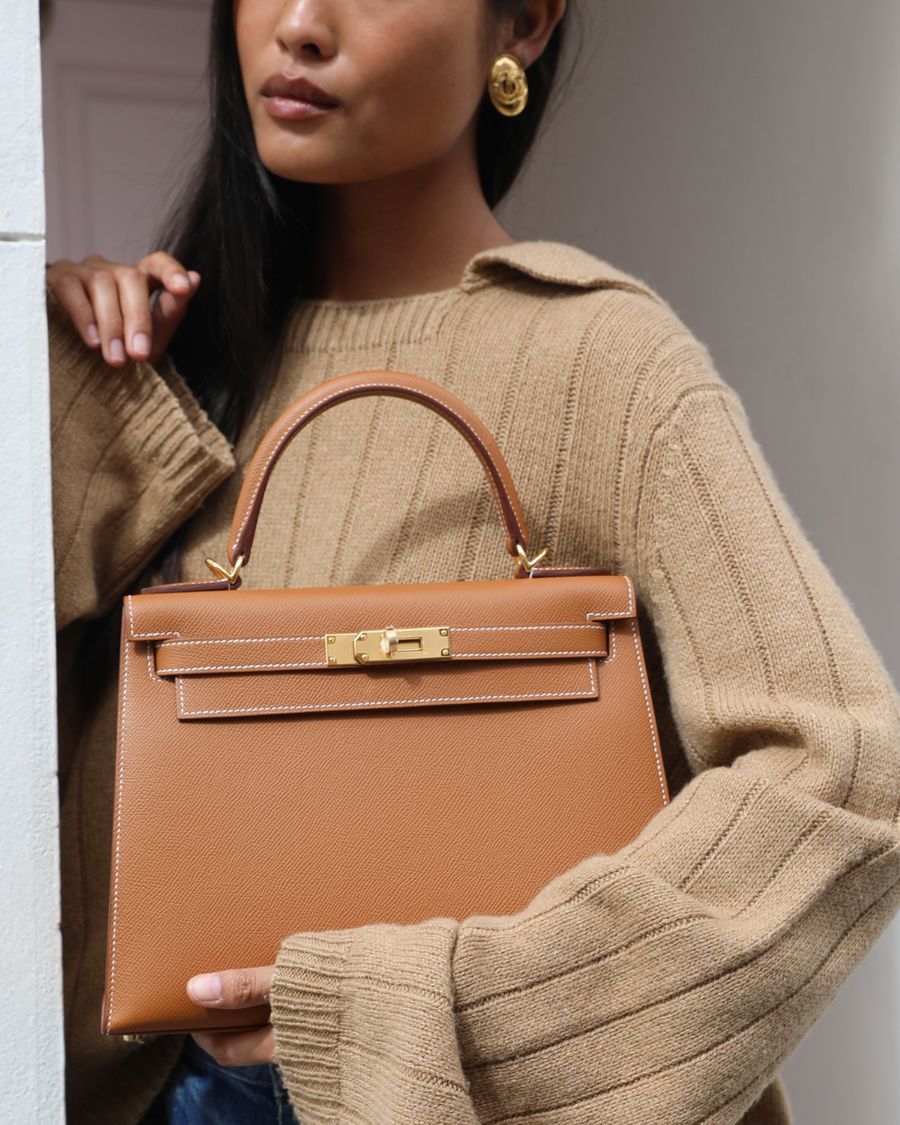 Hermès Kelly 28 Sellier Bag in Gold Epsom Leather with Gold Hardware