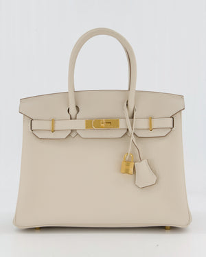 Hermès Birkin 30 Retourne Bag in Craie Togo Leather with Gold Hardware