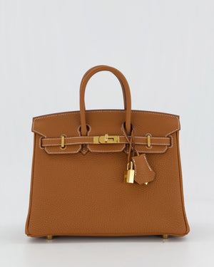 *HOT* Hermès Birkin 25 Retourne Bag in Gold Togo Leather with Gold Hardware