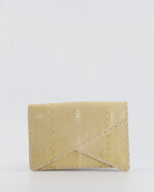 Bottega Veneta Beige Stingray Envelope Double Flap Clutch Bag