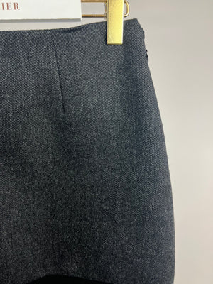 Prada Grey, Black Mesh with Embellishment Midi Skirt Size IT 40 (UK 8)
