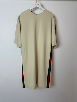 Gucci Beige Web Stripe Tunic Short Dress Size IT 40 (UK 8)