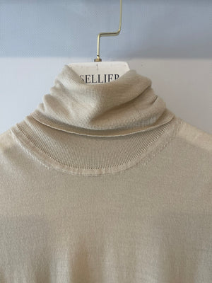 Toteme Cream Fine Merino Cocoon Turtleneck Top Size XS (UK 6)