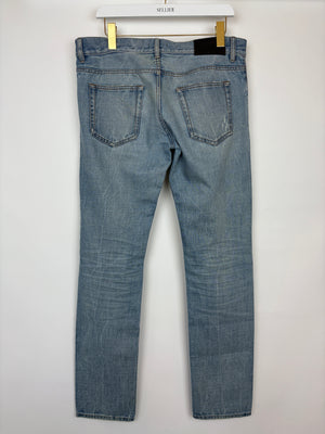 Prada Men's Blue Stone Wash Slim Jeans Size 32