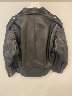 Prada Black Lambskin Leather Jacket with Logo Size IT 36 (UK 4) RRP £4,200