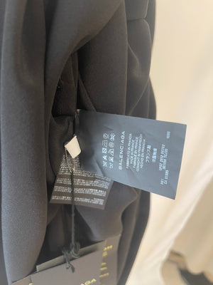 Balenciaga Edition Black Wool Oversized Midi Dress with Pockets Size FR 36 (UK 8)