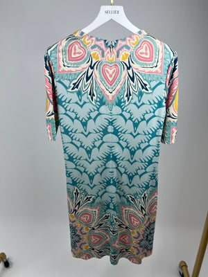 Etro Multi-Coloured Abstract Print Shift Dress with Pocket Detail Size IT 40 (UK 8)
