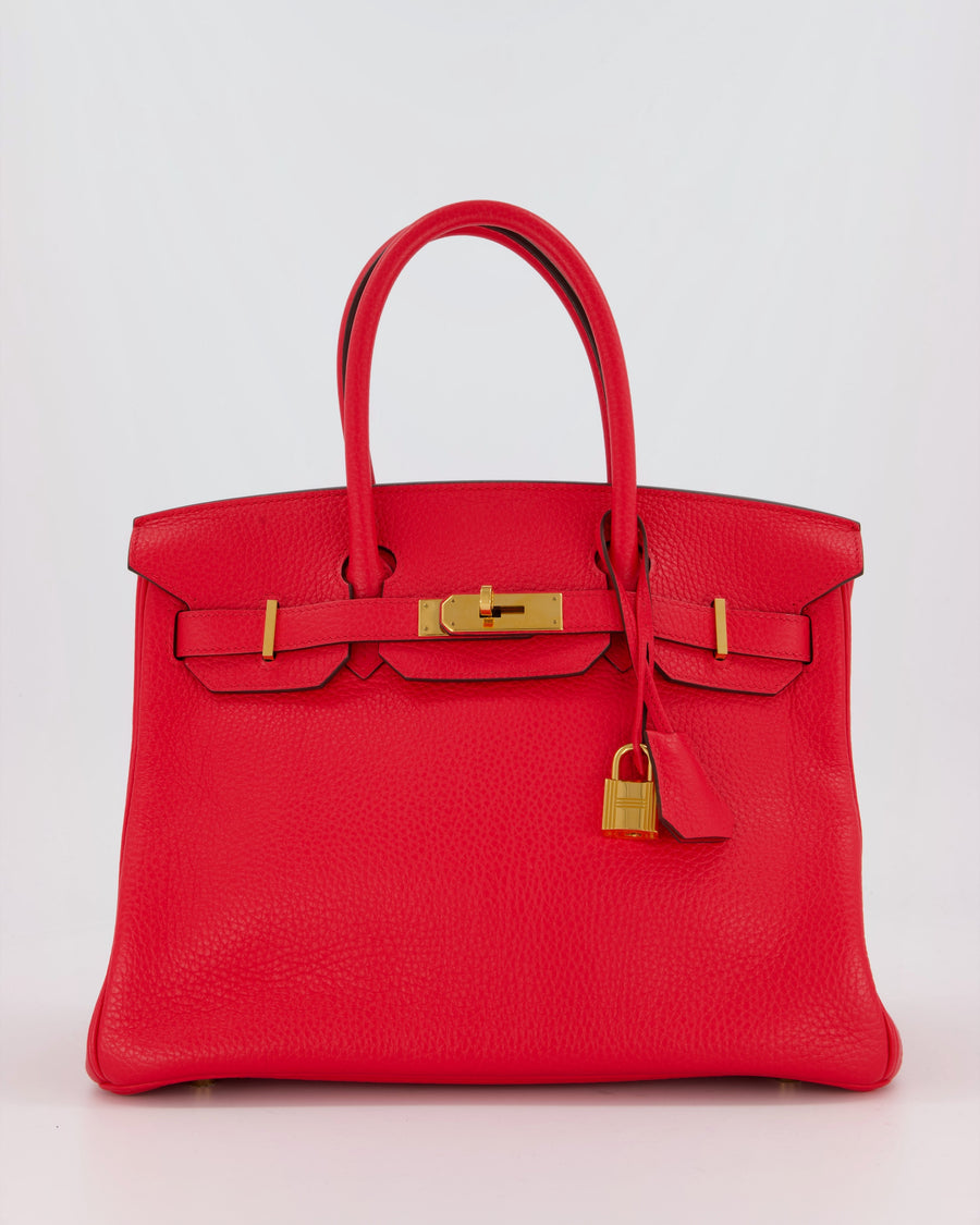 *RARE* Hermès Birkin 30 Retourne Bag in Rose Extreme Clemence Leather with Gold Hardware