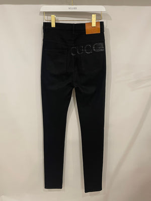Gucci Black Skinny Jeans with Embroidered NY Logo Size 24 (UK 6)