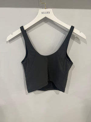 Sporty and Rich Grey Top and Biker Shorts Set with White Printed Logo Detail Size S (UK 8) RRP £160