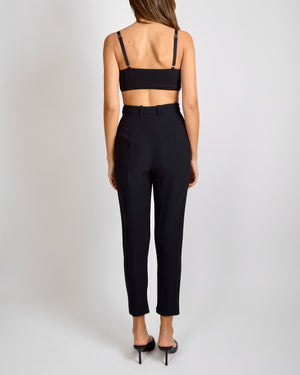 Alexander McQueen Black Trousers with Silver Ankle Zipper Details Size IT 38 (UK 6)