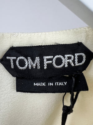 Tom Ford White V Neck Midi Dress Size FR 36 (UK 8)