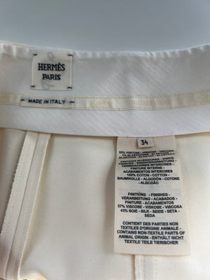 Hermès Cream Riding Trousers with Stitching Detail FR 34 (UK 6)