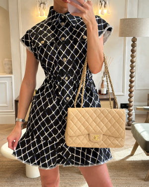 *FIRE PRICE* Chanel Beige Jumbo Classic Single Flap Bag in Caviar Leather with Gold Hardwar