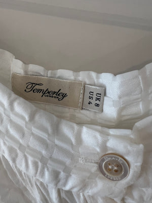 Temperley White Ruffle Midi Skirt and Top Set Size UK 8/UK 12
