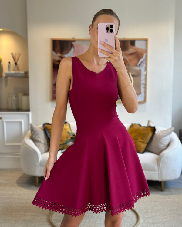 Alaïa Fuchsia Pink Sleeveless Skater Dress Size FR 38 (UK 10)