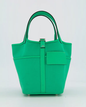 Hermès Picotin 18 Cargo Bag In Vert Comics in Swift Leather and Toile Goeland With Palladium Hardware