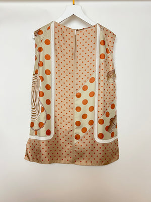 Hermès Beige, Cream Silk 'Clic Clac à Pois' Print Pyjama Top & Trouser Set Size FR 38 (UK 10)