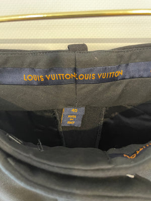 Louis Vuitton Black Split Hem Skinny Trousers with Silver Charm Detail Size FR 40 (UK 12)