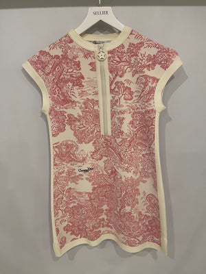 Christian Dior Pink and White Dioriviera Toile de Jouy Mini Dress Size FR 34 (UK 6) RRP £2,600