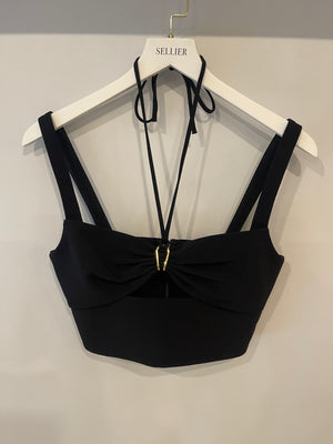 Dion Lee Black Top with Metal and Cut Out Details Size FR 36 (UK 8)