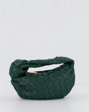 Bottega Veneta Forrest Green Mini Jodie Bag in Intrecciato Calfskin Leather with Gold Hardware
