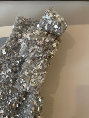 Rachel Gilbert Silver Sequin Embellished Kara Mini Dress Size AU 1 (UK 8) RRP £1,500