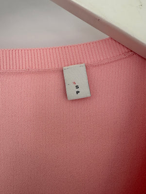 Burberry Pink Long-Sleeved Stretchy Mini Dress  With Embroidered Logo Detail Size S (UK 8)