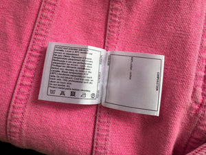 *HOT* Chanel 21S Hot Pink Denim Jacket with Detachable Camelia Brooches Detail Size FR 34 (UK 6)