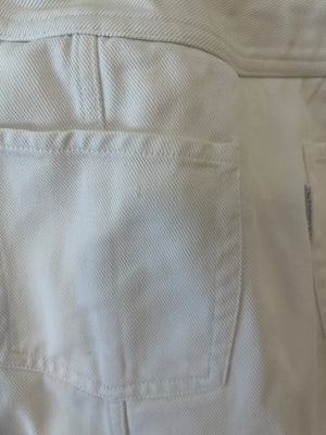 Chanel White Denim Mini Skirt with Back Logo Detail Size FR 38 (UK 10)