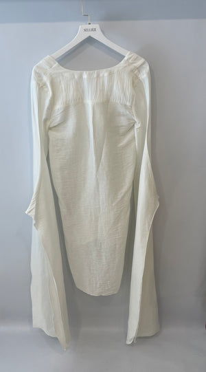Cult Gaia White Linen Long Sleeved Rishima Cover Up Dress Size XS (UK 8) RRP £410