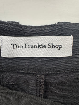 Frankie Shop Linen Black Bermuda Pleated Shorts Size S (UK 8)