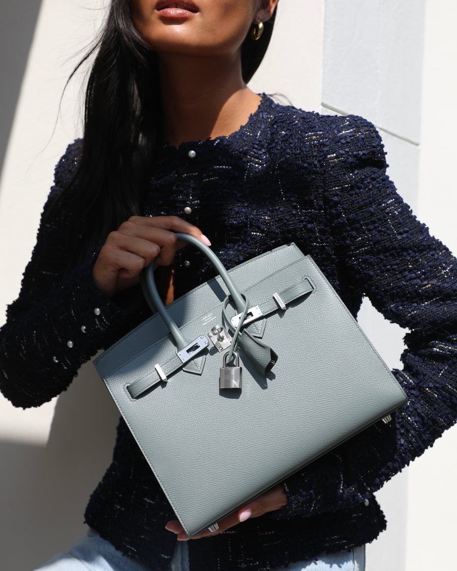 Hermès Birkin 25cm Sellier Bag in Vert Amande Togo Leather with Palladium Hardware