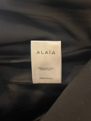 Alaïa Black Belted Double Breasted Coat with Hood Detail Size FR 34 (UK 6) RRP £3,500